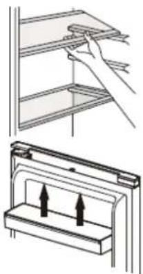 BRANDT BVL7260SR - Positionnement des balconnets de porte - 1