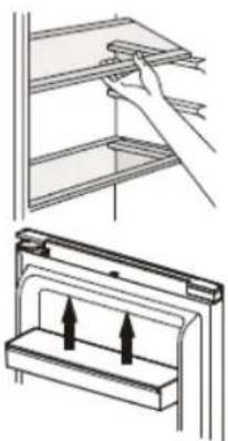 BRANDT BVD7060NV - Positioning the small door trays - 1