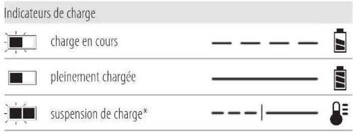 Indicateurs de charge charge en cours pleinement chargée suspension de charge*