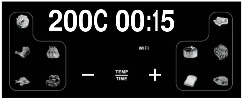 200C 00:15 WIFI - + TEMP TIME