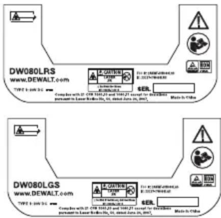 DEWALT DW080LGS - Etiquetas de advertencia - 2