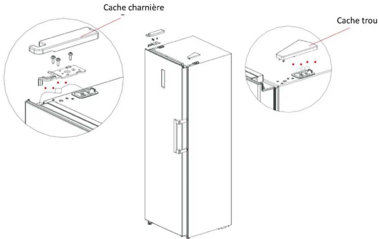 BRANDT BFU8631NW - Inverser le sens d'ouverture des portes - 8