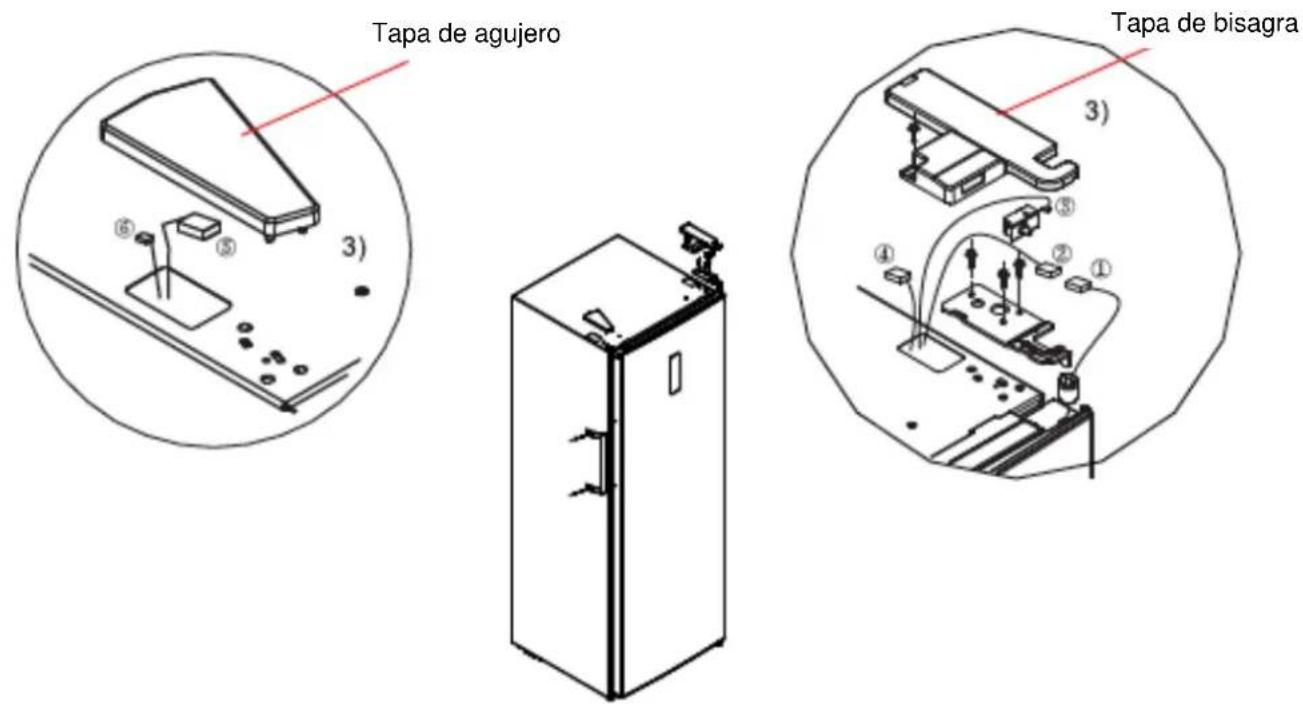 BRANDT BFU8631NW - Inversión del sentido de apertura de las puertas - 5