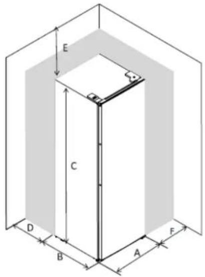 BRANDT BFU4351SW - Space required - 1