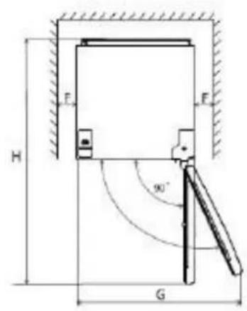 BRANDT BFU4251EW - Espacio mínimo necesario - 2
