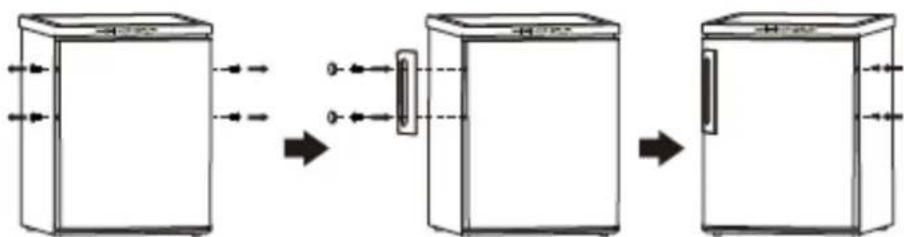BRANDT BFU4251EW - Installer la poignée de la porte extérieure - 1