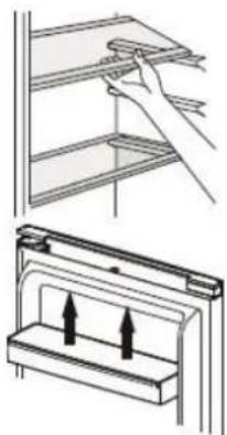 BRANDT BFU8620NX - Positioning the small door trays - 1