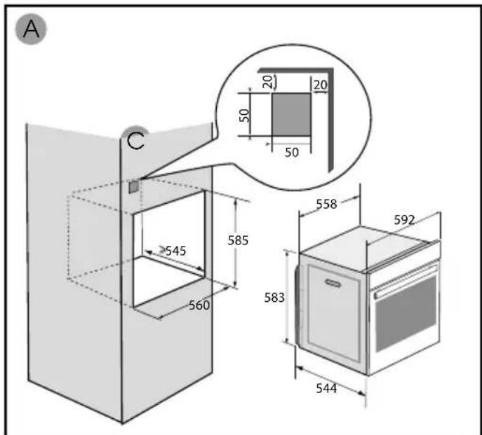 BRANDT BOP2112B - KEUZE VAN DE PLAATSING EN INBOUW - 1