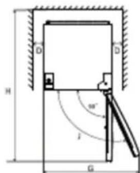 BRANDT BFL8620NX - Space required - 2