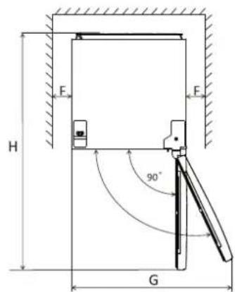 BRANDT BFL4250SW - Space required - 2