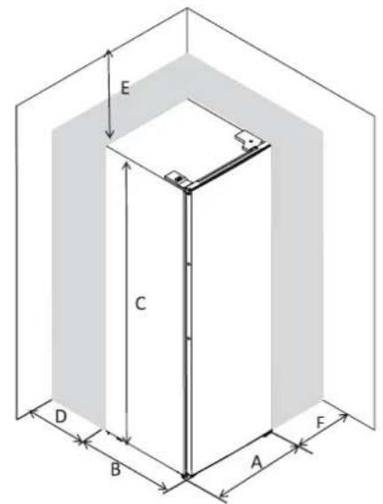BRANDT BFL4250SW - Space required - 1