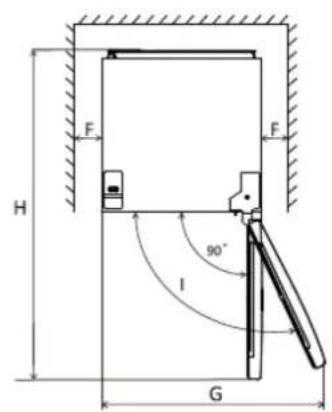 BRANDT BFD4522SW - Espacio mínimo necesario - 2