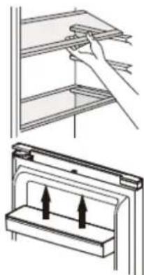 BRANDT BFD4522SW - Colocación de los balcones de puerta - 1