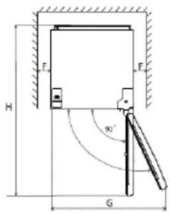 BRANDT BFU4251SW - Espacio mínimo necesario - 2