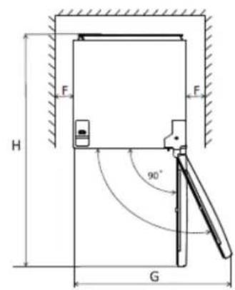 BRANDT BFU4251SW - Space required - 2