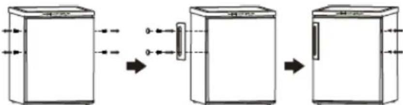 BRANDT BFU4251SW - Instale el asa de la puerta - 1