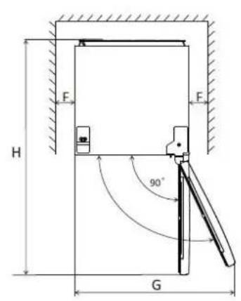 BRANDT BFL4250EW - Space required - 2