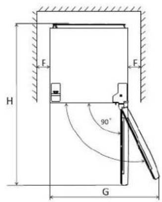 BRANDT BFL4250EW - Espacio mínimo necesario - 2