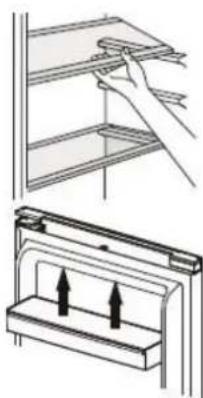 BRANDT BFL4250EW - Positioning the small door trays - 1