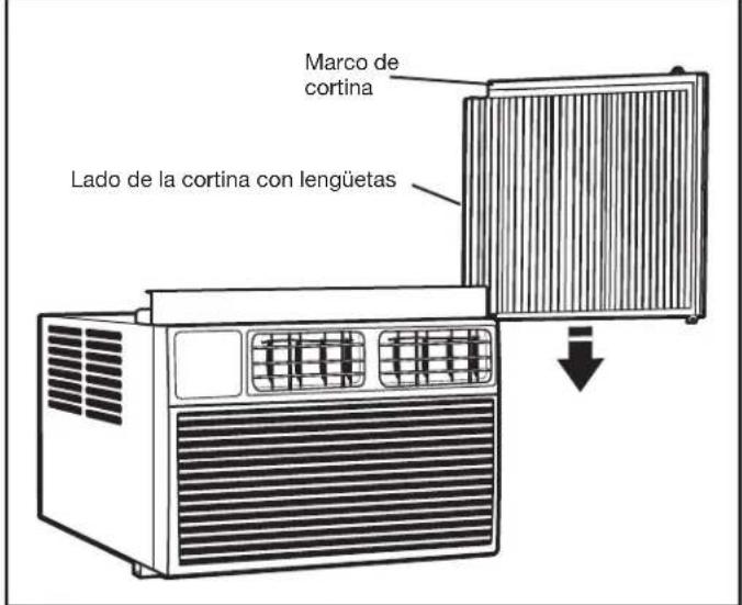 AMANA AMAP242CW - Inserte la cortina lateral en la guía derecha - 1