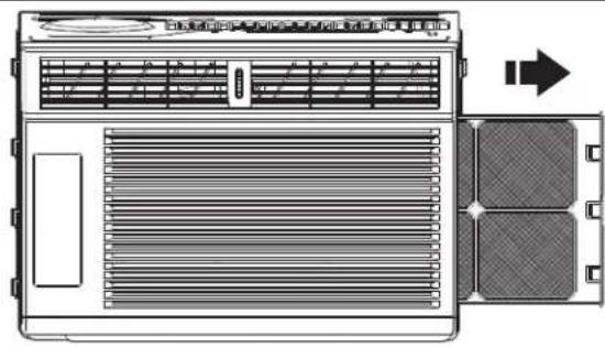 AMANA AMAP242CW - Removing the air filter - 1