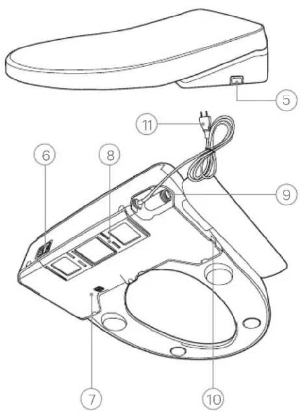 Technical diagram of a handheld device with numbered parts for identification and assembly reference.