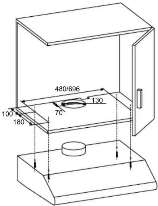 BRANDT BHC6601X - Wall mounting installation: - 1