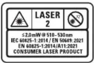 DEWALT DCLE14301 - Étiquettes apposées sur l'outil - 1