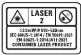 DEWALT DCLE14301 - Labels on the tool - 1