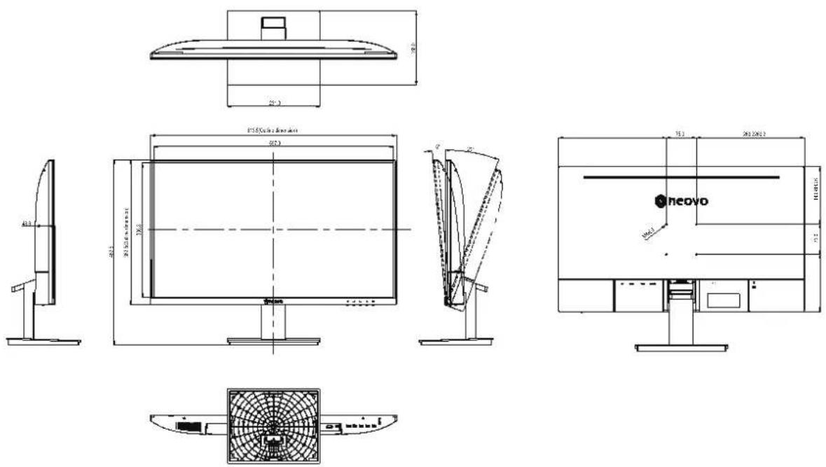 AG Neovo LA-2403 - Dimensions de l'écran - 2