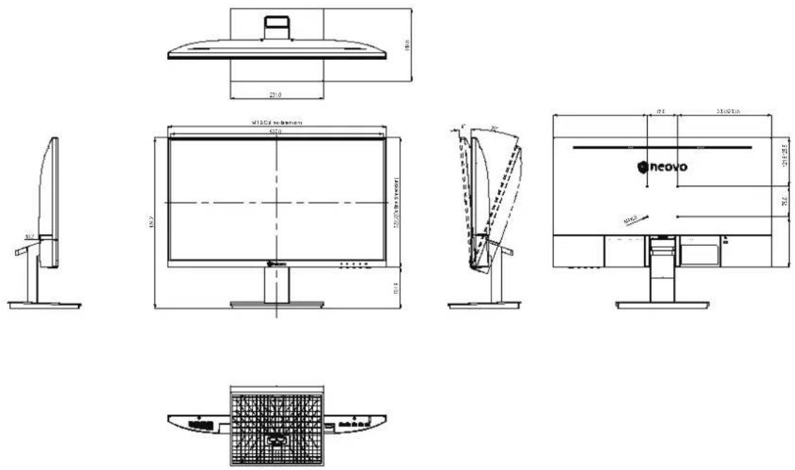 AG Neovo LA-2403 - Dimensions de l'écran - 1