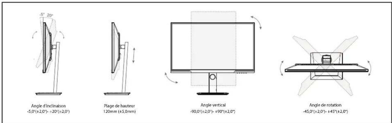 AG Neovo DW2702 - Réglage de l'inclinaison - 1