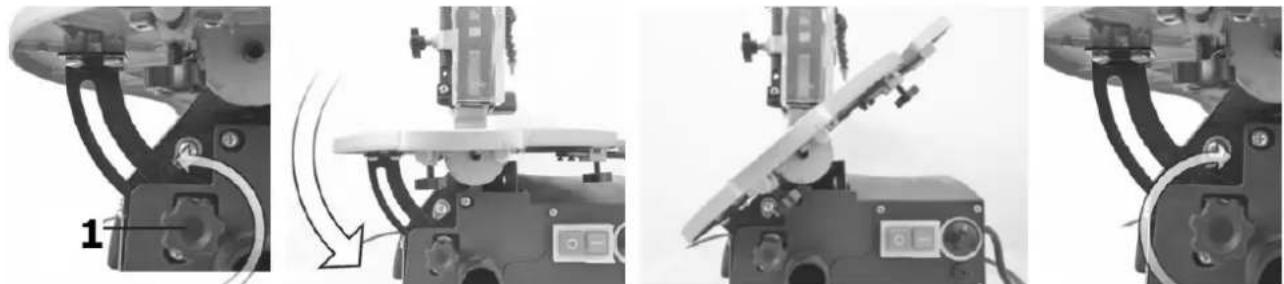 Holzmann DKS2 1PRO - Régler l'angle de table de travail: - 1