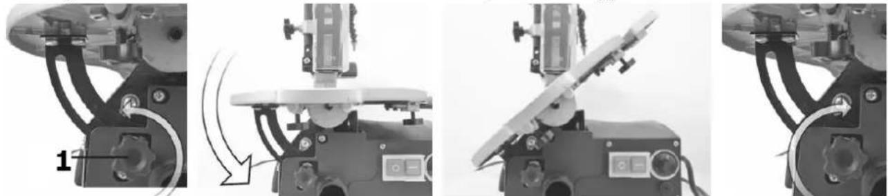 Holzmann DKS2 1PRO - Regolare l'angolo del piano di lavoro: - 1