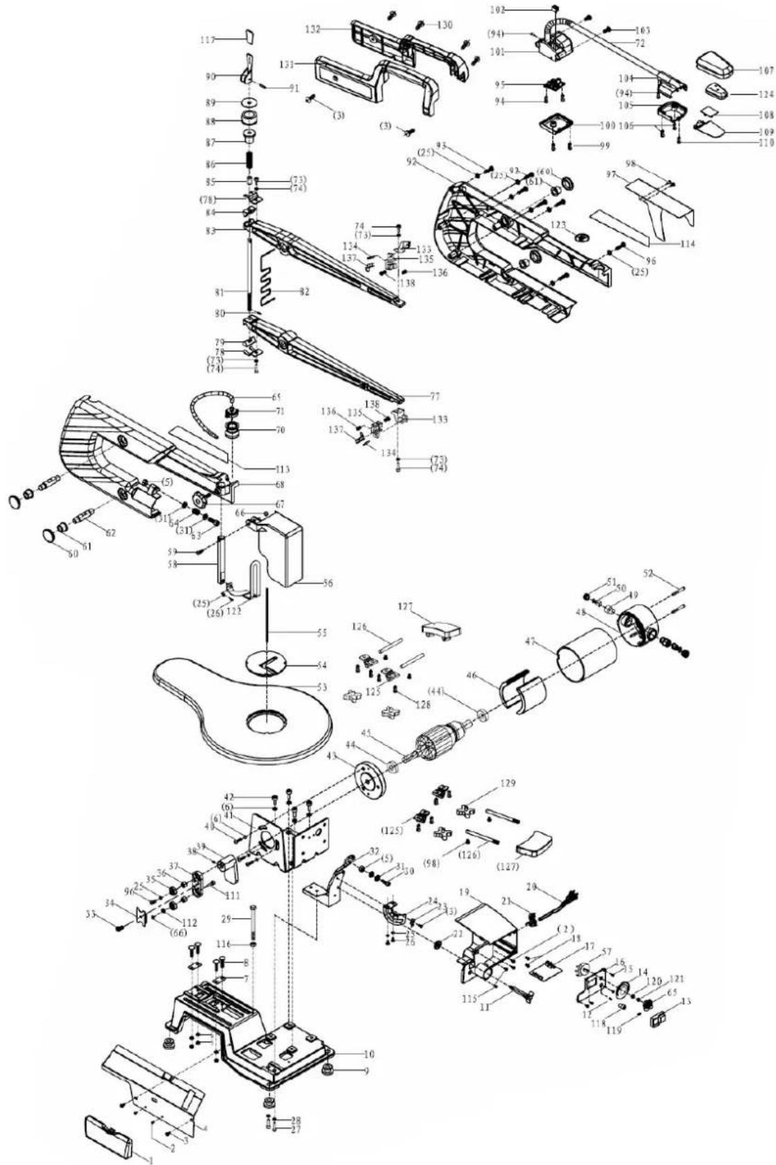 Holzmann DKS2 1PRO - Explosionszeichnung / exploded view / Vistas de despiece / Vues éclatées / Disegno esploso - 1