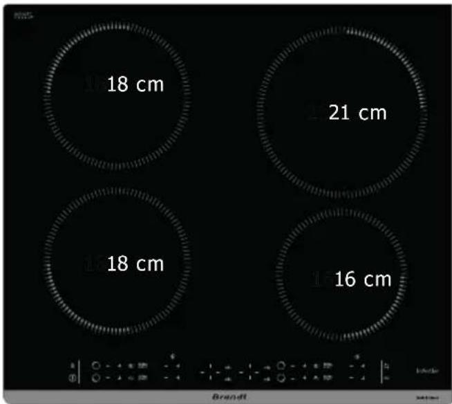 18 cm 21 cm 18 cm 16 cm Brandt