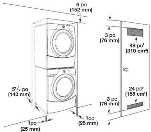 MAYTAG MGD7020RF - Distances de dégagement à respecter : - 2
