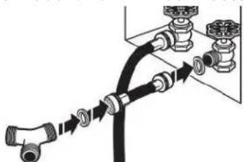 MAYTAG MED7020RW - Attach short hose and "Y" connector - 1