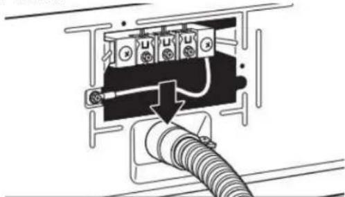MAYTAG MED7020RW - Fixer le câble à raccordement direct au serre-câbles - 1