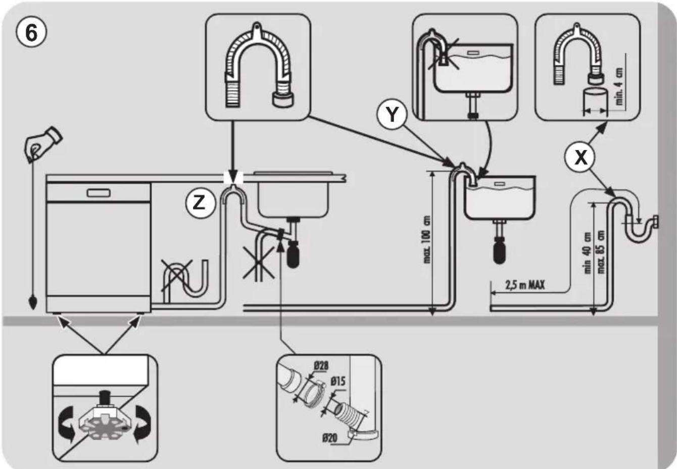 HAIER BF 2L360B - Connecting the outlet hose - 1