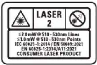 DEWALT DCLE14251 - Etiquetas colocadas na ferramenta - 1