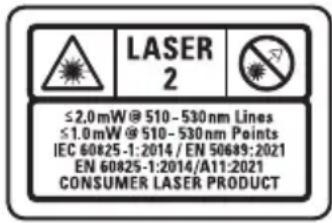DEWALT DCLE14251 - Ετικέτες πάνω στο εργαλείο - 1