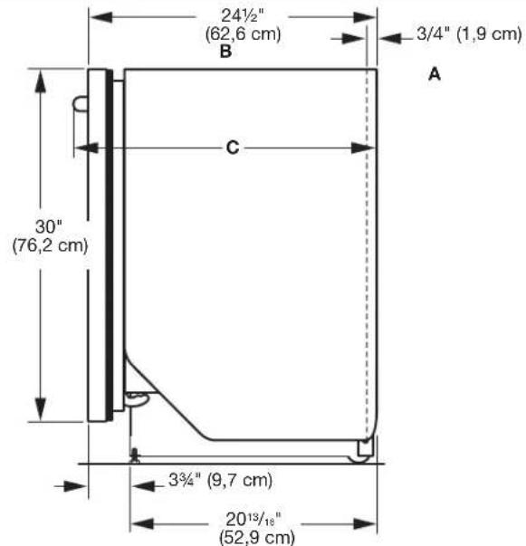 MAYTAG MDFS3924RB - DIMENSIONES DEL PRODUCTO Y DE LA ABERTURA DEL GABINETE: - 2