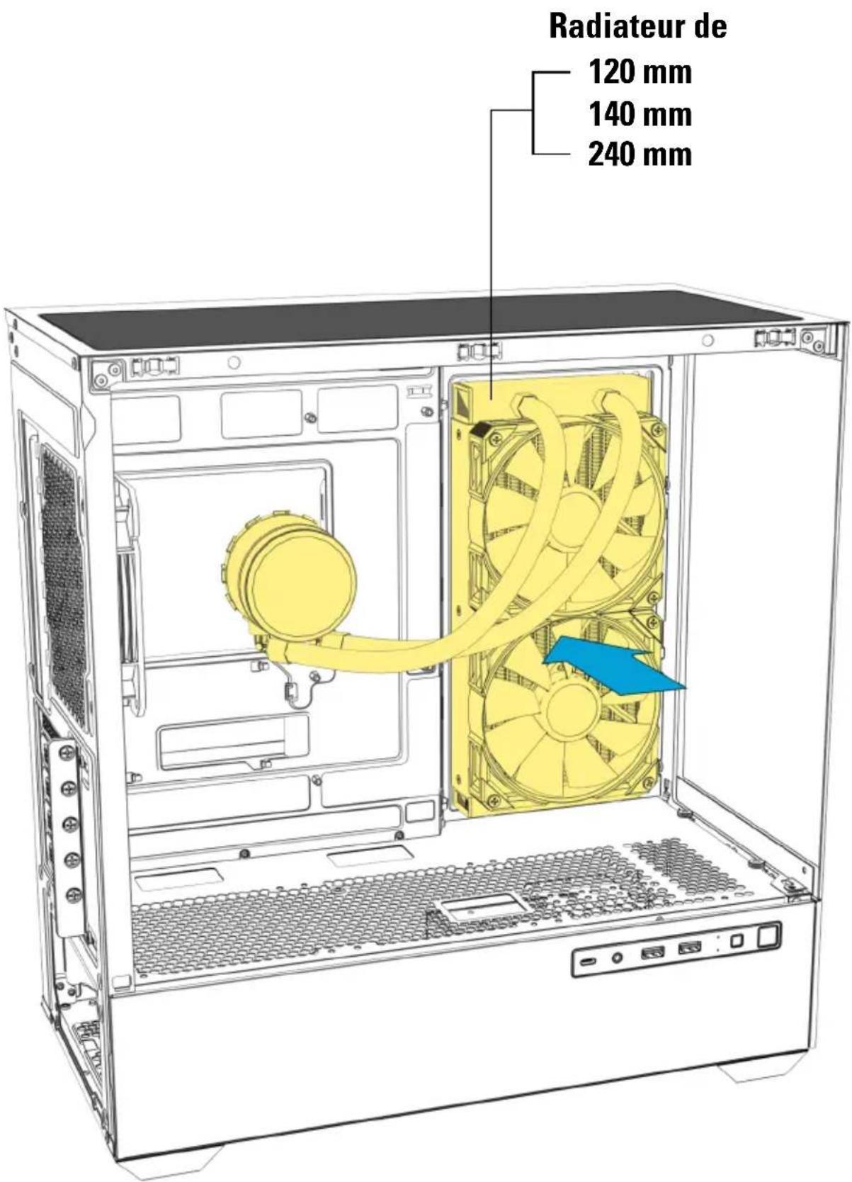 Sharkoon MK6 RGB - Installer le radiateur sur le panneau latéral - 1