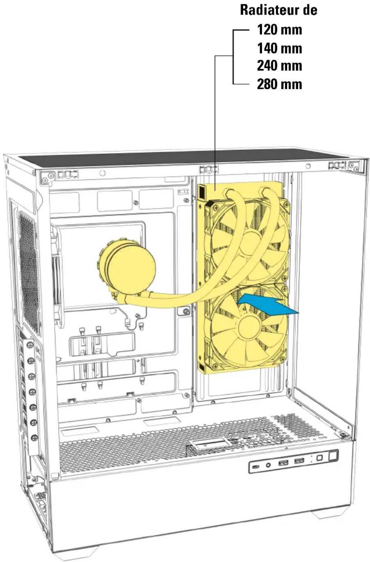 Sharkoon AK6 RGB - Installer le radiateur sur le panneau latéral - 1