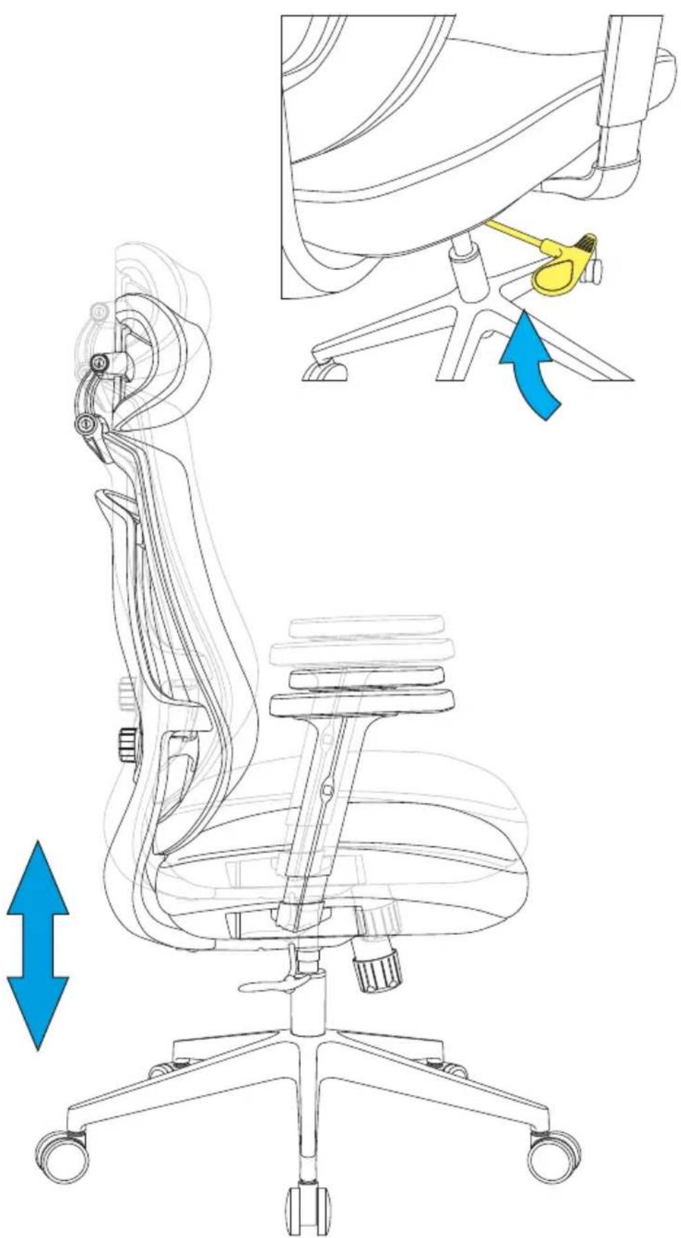 Sharkoon OfficePal C10 - Ajuster la hauteur du siège - 1