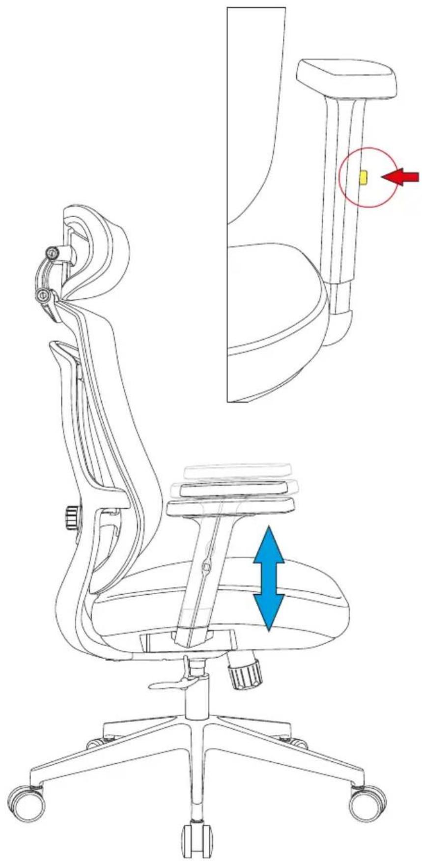 Sharkoon OfficePal C10 - Ajuster les accoudoirs - 1