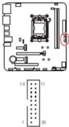 MSI PRO A620M-C EX - JUSB3 : Connecteur USB 3.2 Gen 1 - 1