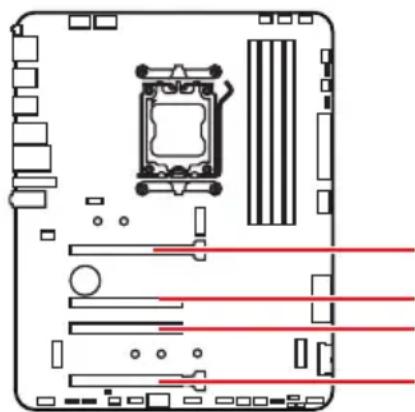 MSI PRO X870-P WIFI - PCI\_E1\~4 : Slots d' extension PCIe - 1