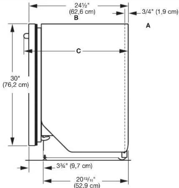 KITCHENAID KDTE304RBS - DIMENSIONES DEL PRODUCTO Y DE LA ABERTURA DEL GABINETE: - 2